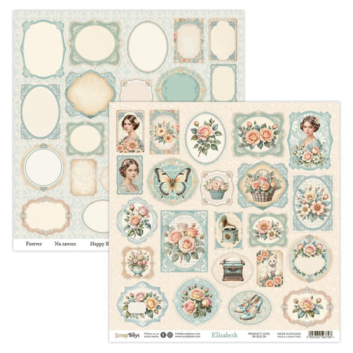 Bloc de papiers 15/15 cm ScrapBoys collection Elizabeth