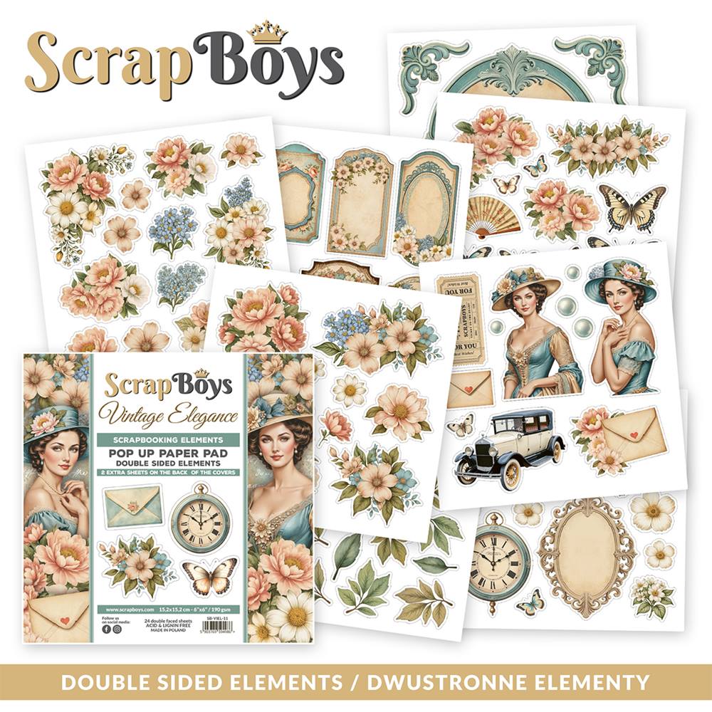 Bloc de découpes ScrapBoys collection Vintage élégance