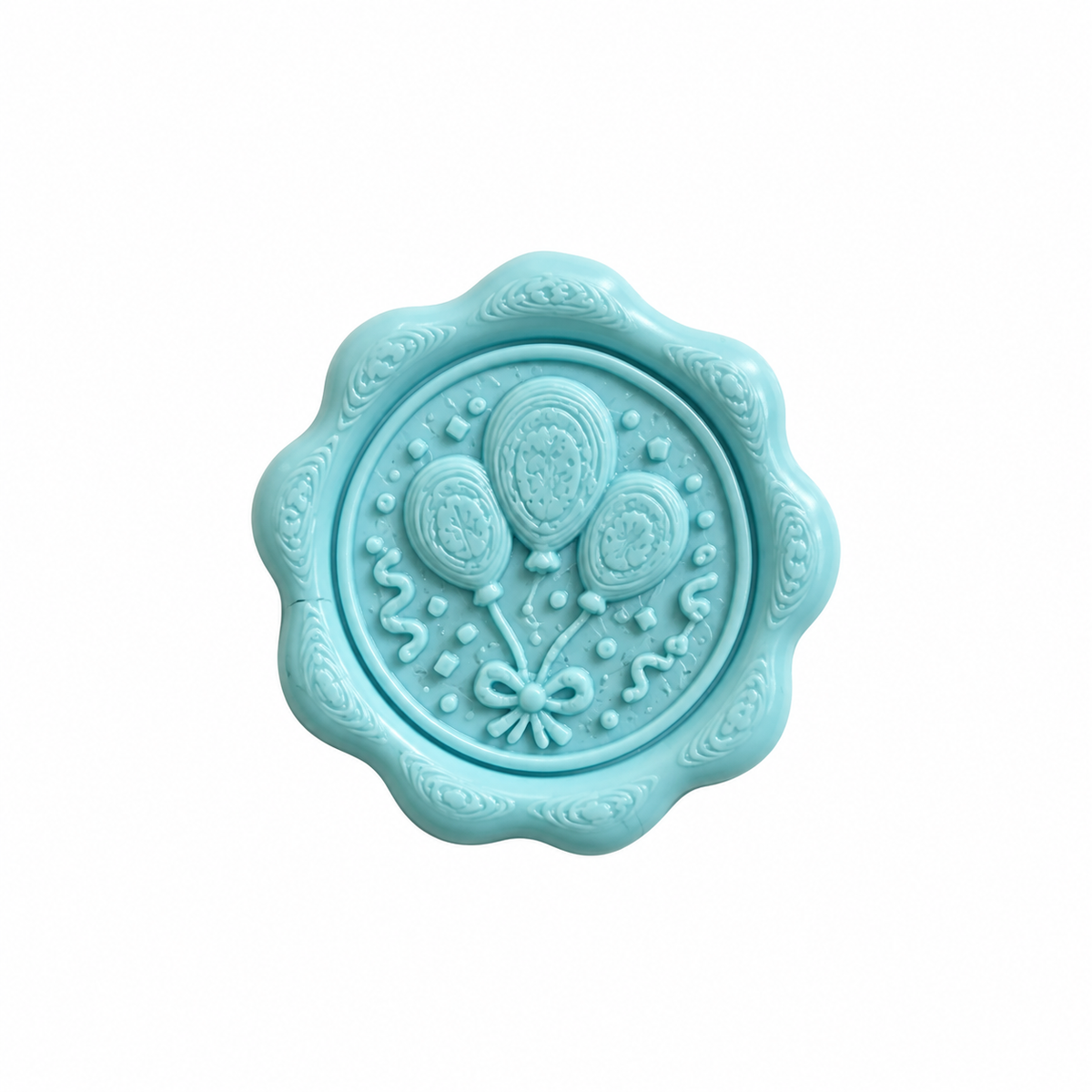 Cachet de cire bébé moyen motif ballons bleu
